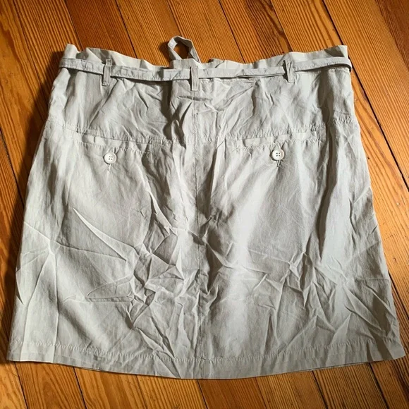 NWT! James Perse Belted Silk/Cotton Knee Skirt Size 4 - Picture 2 of 13